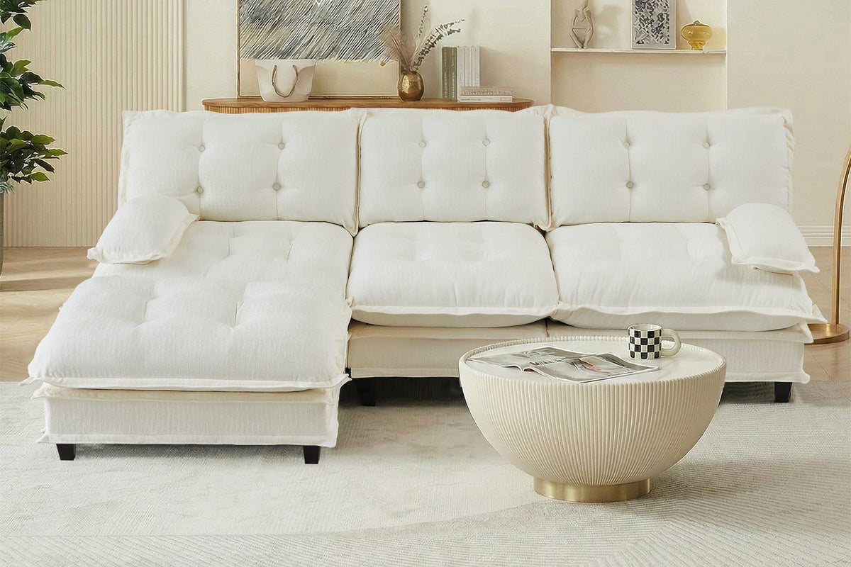 MARLOX 107" 3-Seater Sofa with 1 Ottoman