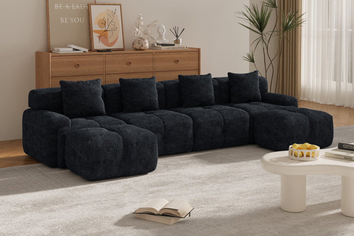 NEXO 135" 4-Seater Sofa with 2 Ottomans