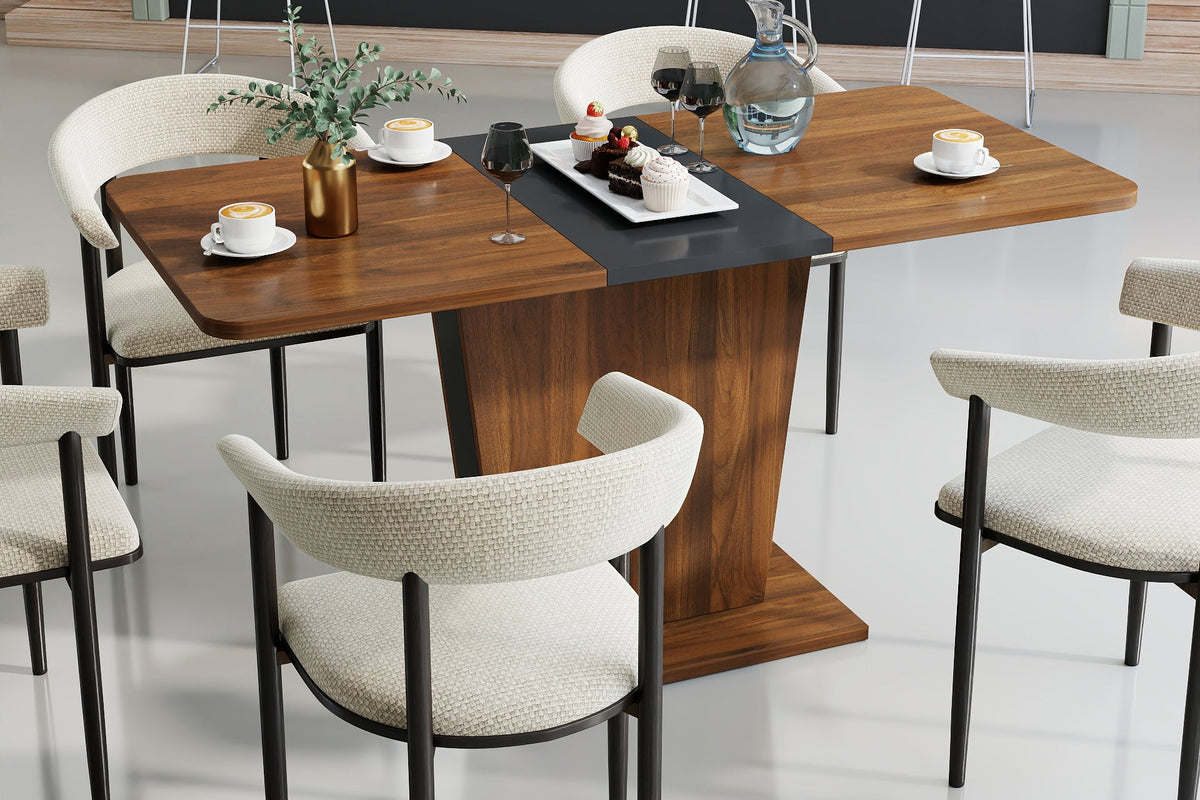 SEVZIRO 43"-57" Extendable Round Dining Table