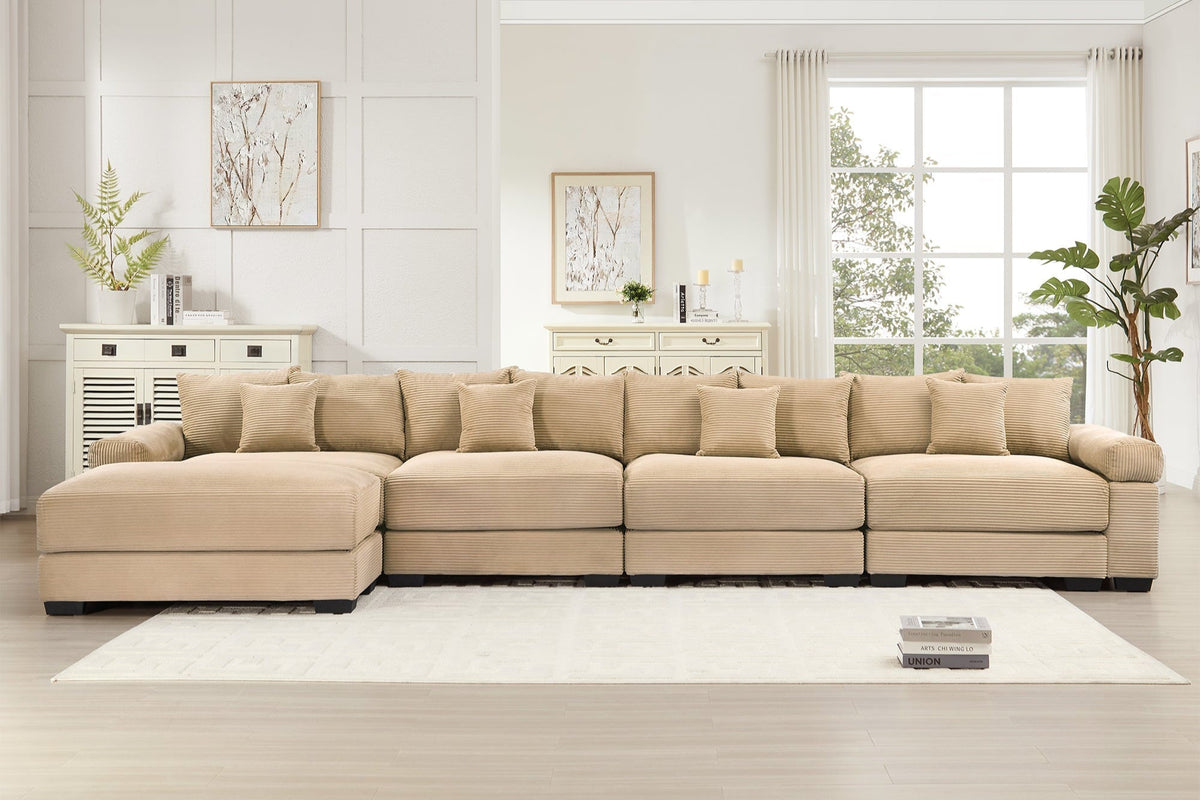 DESEO 170" 4-Seater Sofa with 1 Ottoman
