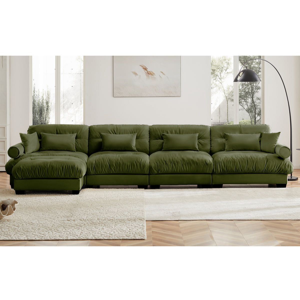 CLOUDIES 173&quot; 4 Seater Sofa with 1 Ottoman