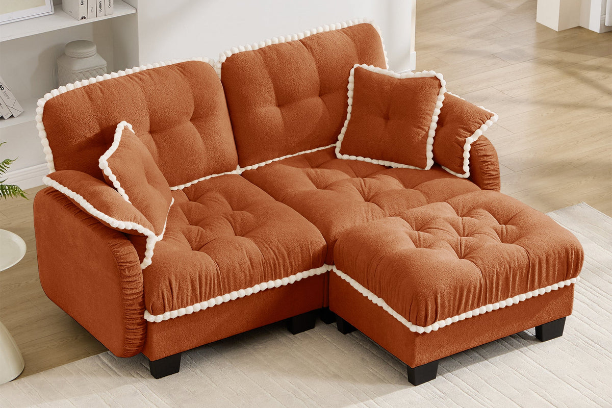 SANDRA 70" Loveseat With 1 Ottoman