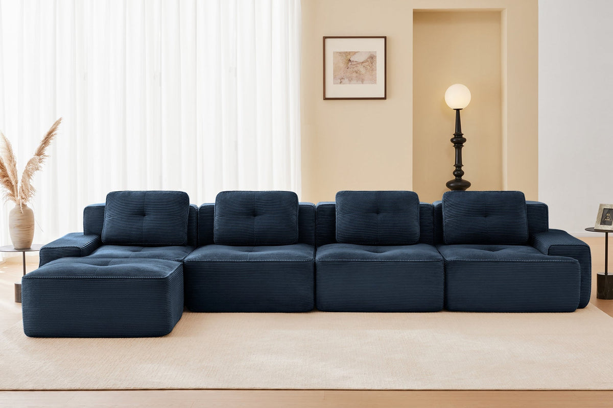 CORDELIA 153" 4-Seater Sofa with 1 Ottoman