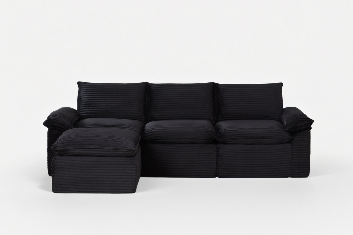 VELLO 111" 3-Seater Sofa with 1 Ottoman