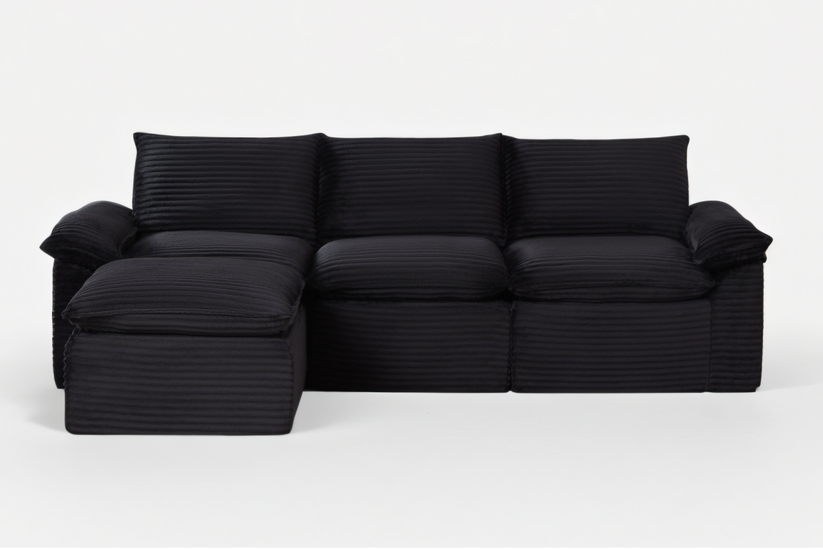 VELLO 111" 3-Seater Sofa with 1 Ottoman