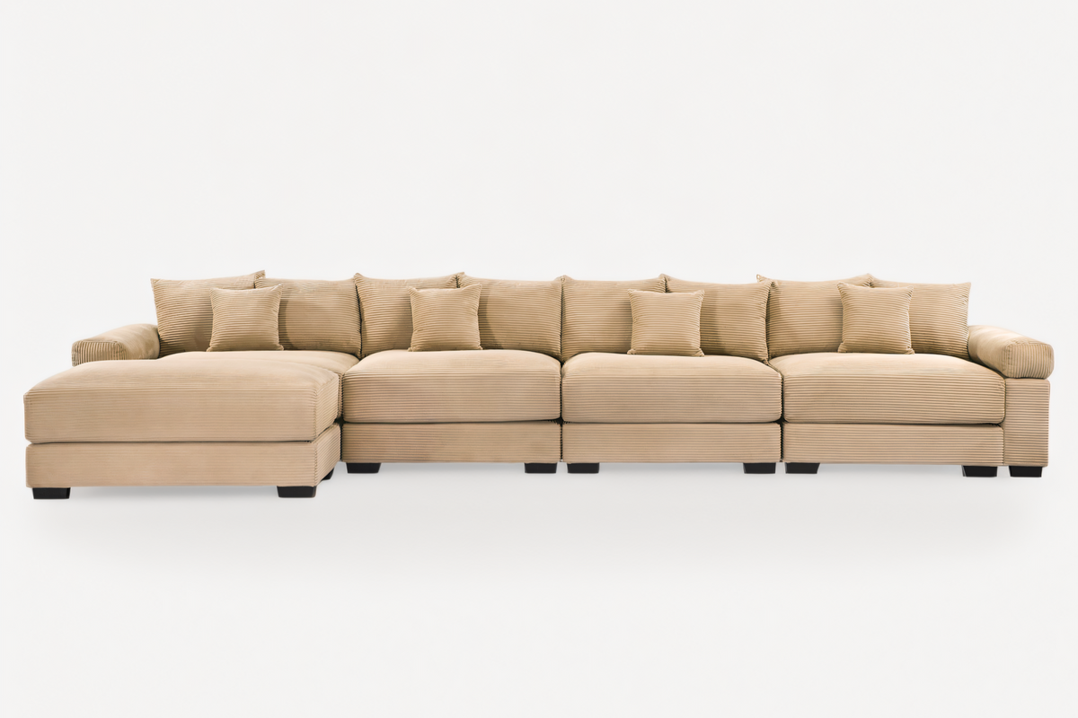 DESEO 170&quot; 4-Seater Sofa with 1 Ottoman