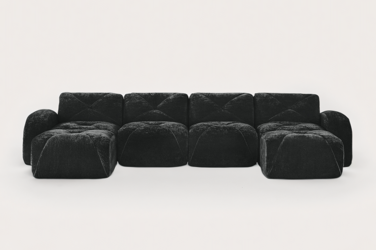 MYLO 140" 4-Seater Sofa with 2 Ottomans