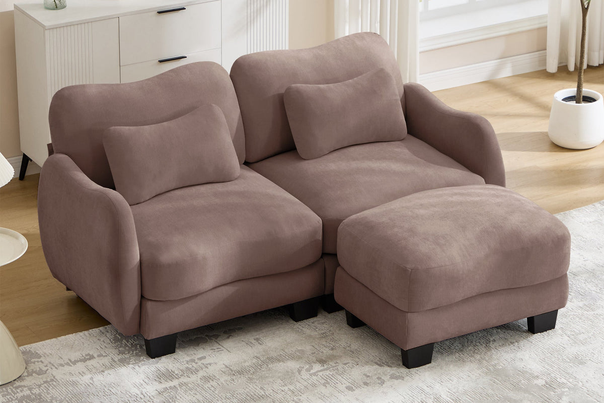 WAVE 81" Loveseat Sofa With 1 Ottoman