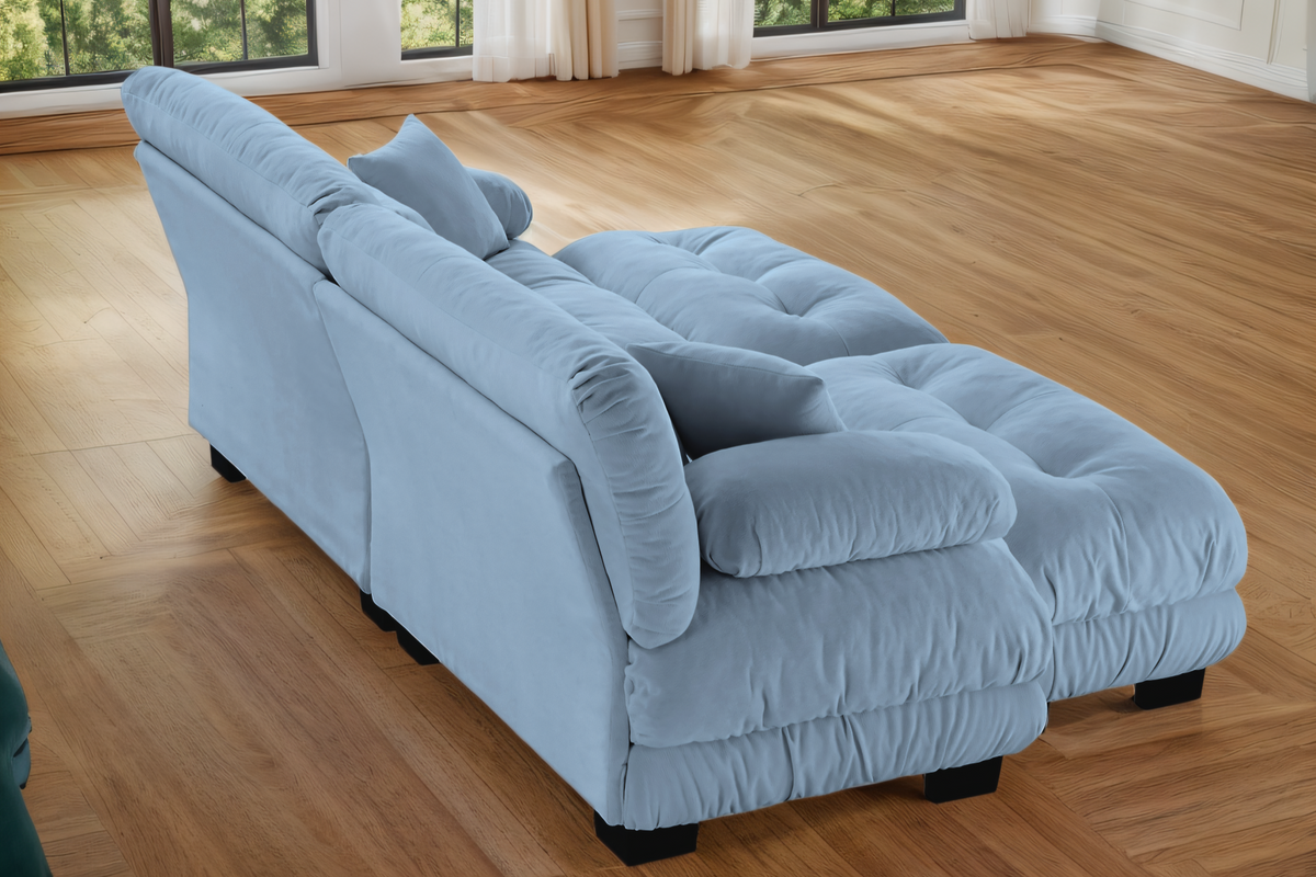 CLOUDIES 94&quot; Loveseat with 2 Ottomans