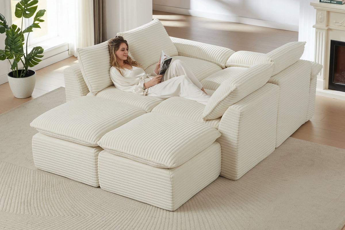 DERVAL 101" 6-Seater Sofa