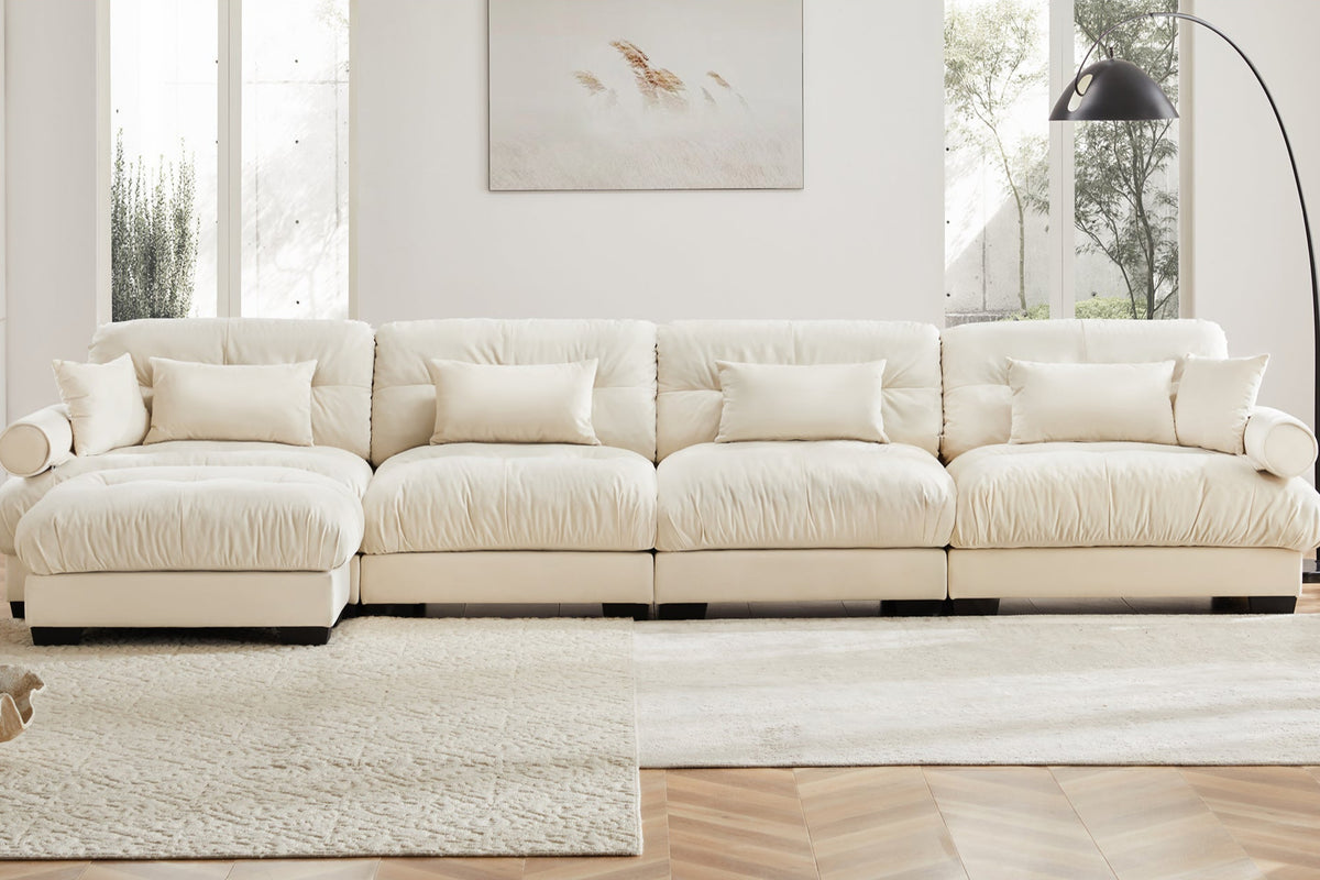 CLOUDIES 173&quot; 4 Seater Sofa with 1 Ottoman