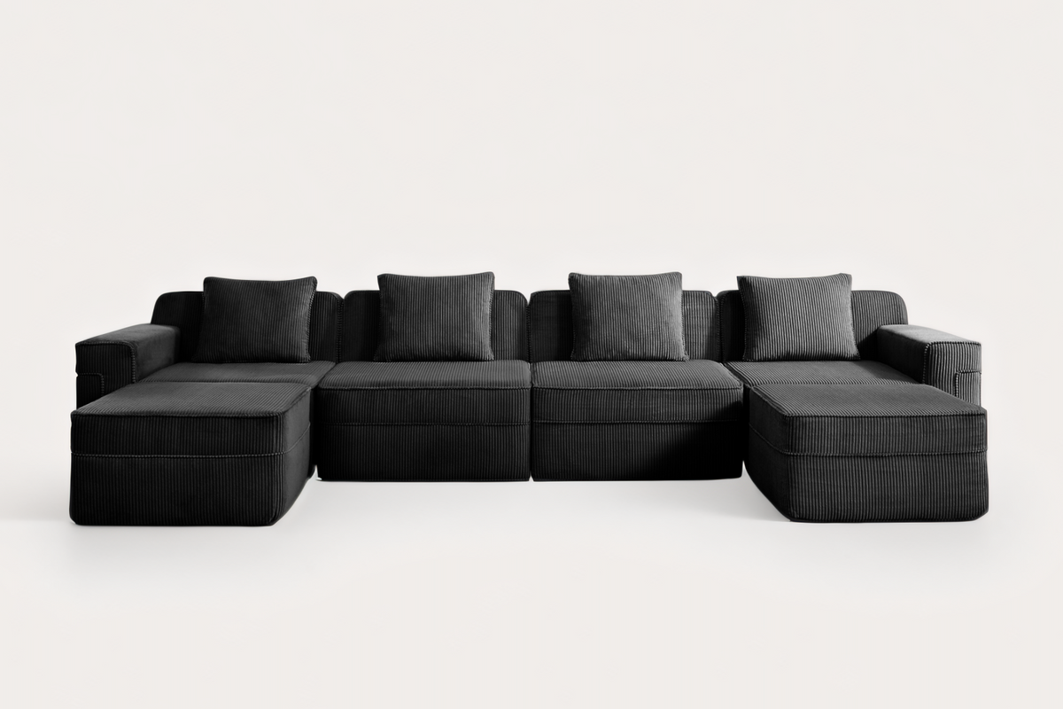MARTHA 153" 4-Seater Sofa with 2 Ottomans