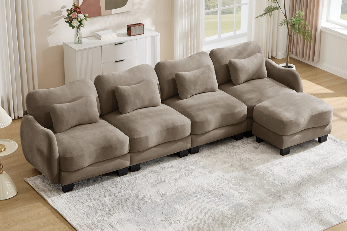 WAVE 131" 4-Seater Sofa With 1 Ottoman