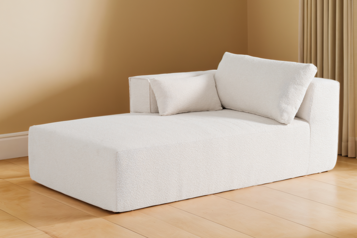 NOUVA 112&quot; Boucle Sectional + Complimentary Side Table