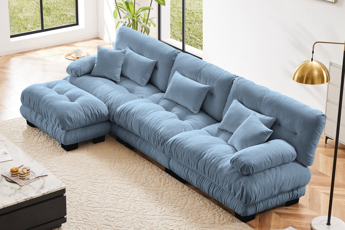 CLOUDIES 134&quot; Sofa 3 Seater with 1 Ottoman