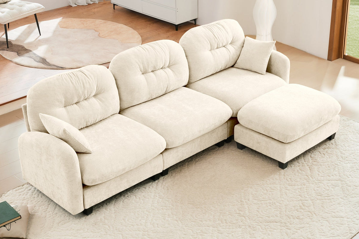 NUVIA 107&quot; 3 Seater Sofa with 1 Ottoman