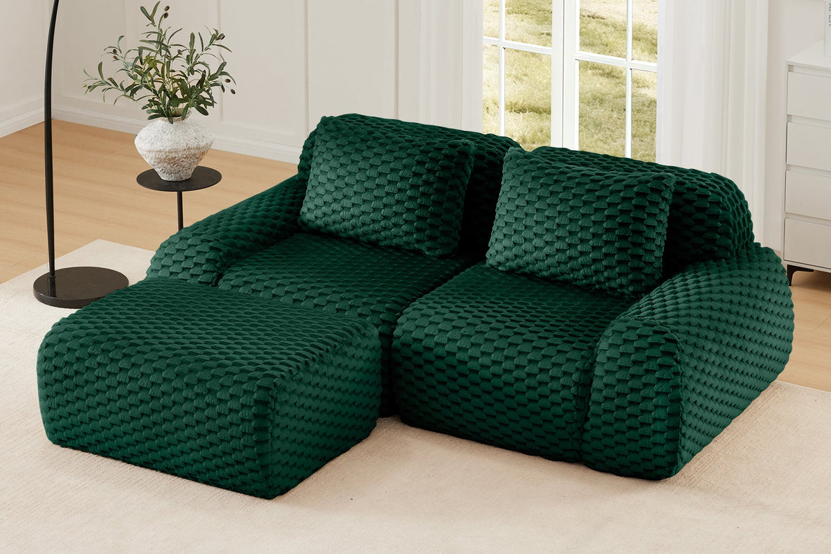 LAURENT 82" Loveseat with 1 Ottoman