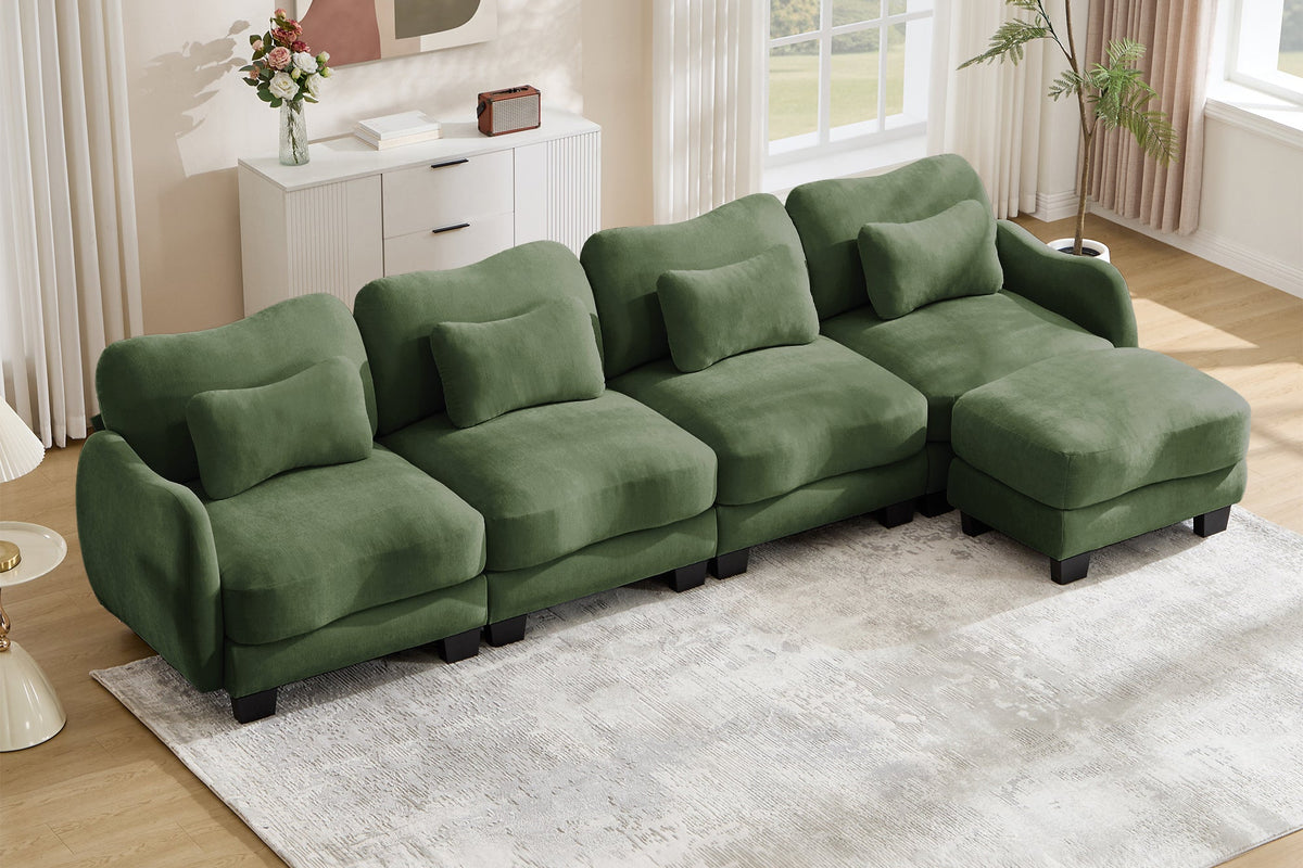 WAVE 131" 4-Seater Sofa With 1 Ottoman