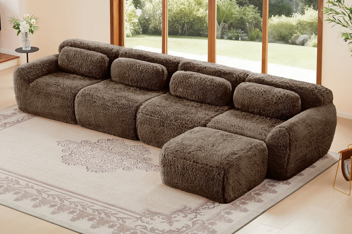 MELLOW 149" 4-Seater Sofa with 1 Ottoman