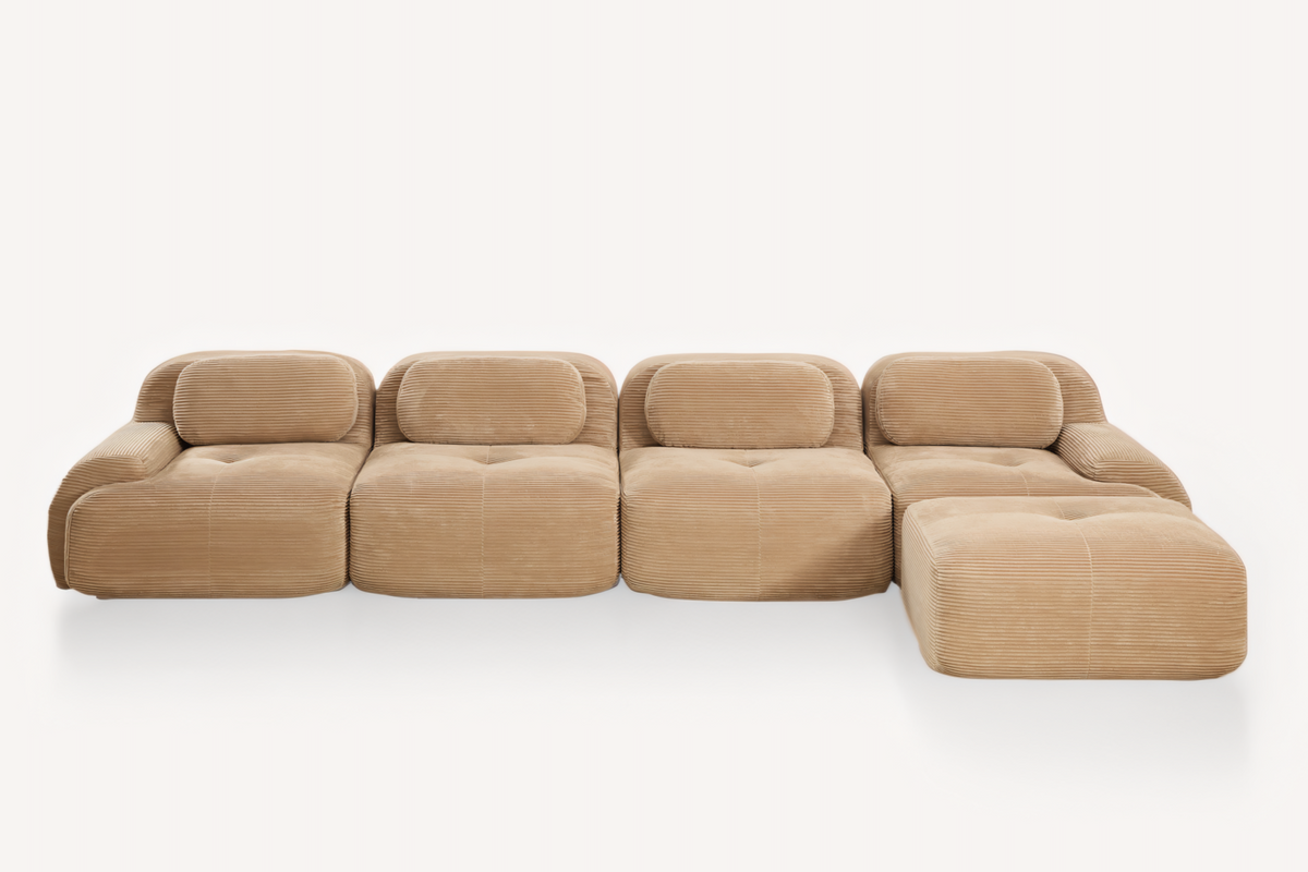 MIA 152&#39;&#39; 4-Seater Sofa with 1 Ottoman