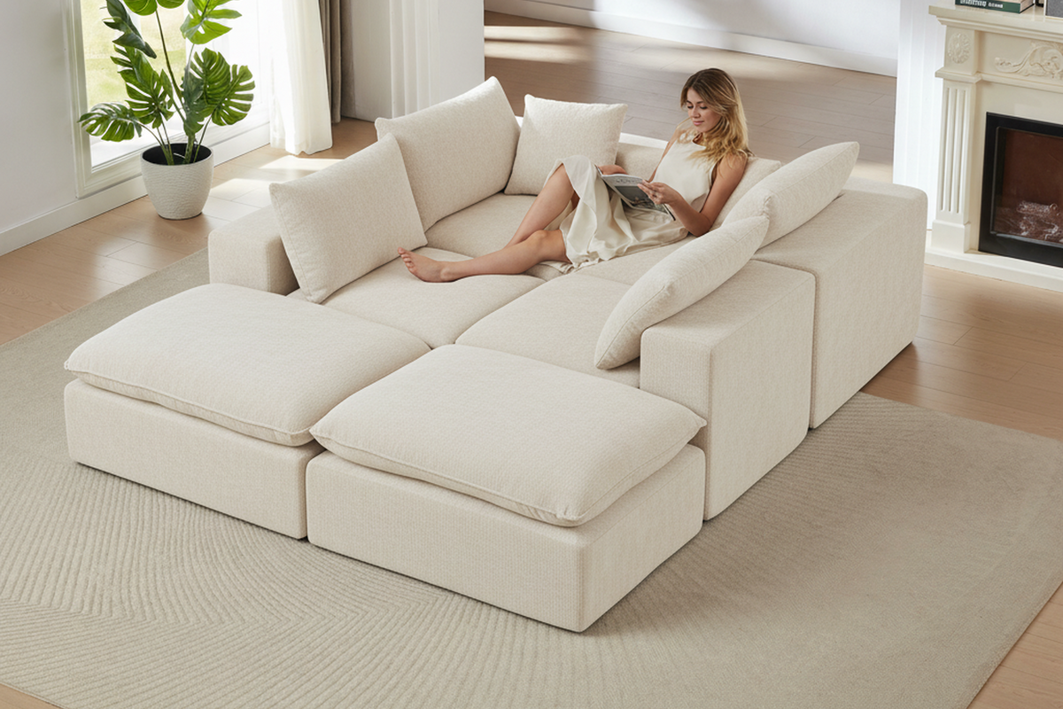 ZORVA 98" 6-Seater Sofa