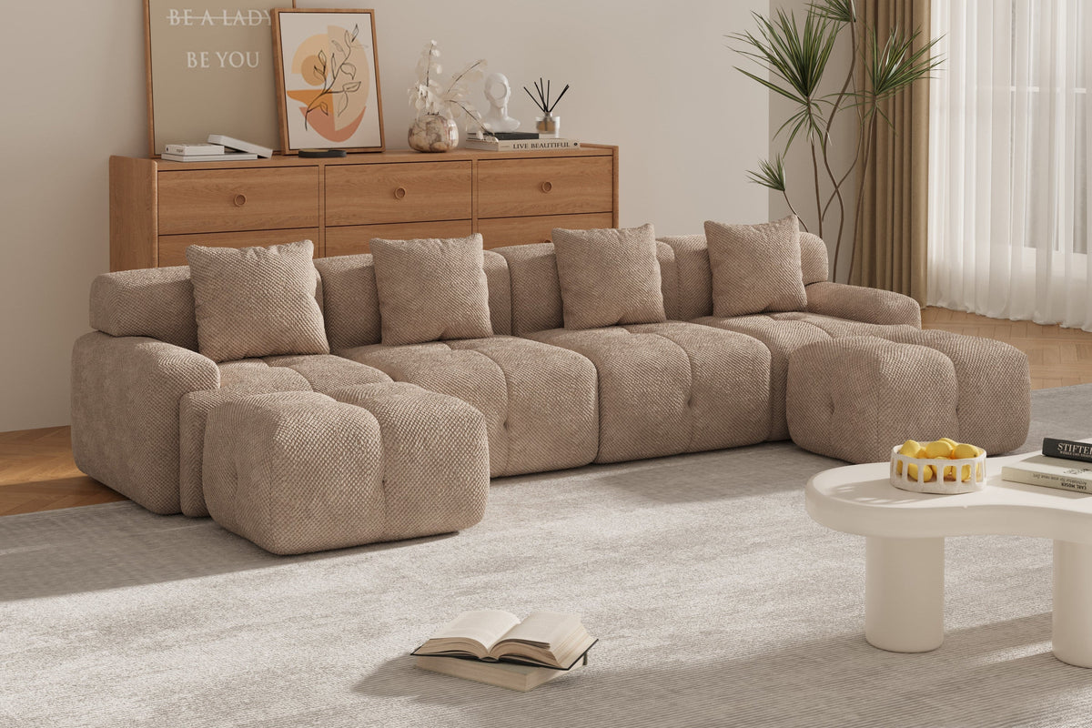 NEXO 135" 4-Seater Sofa with 2 Ottomans