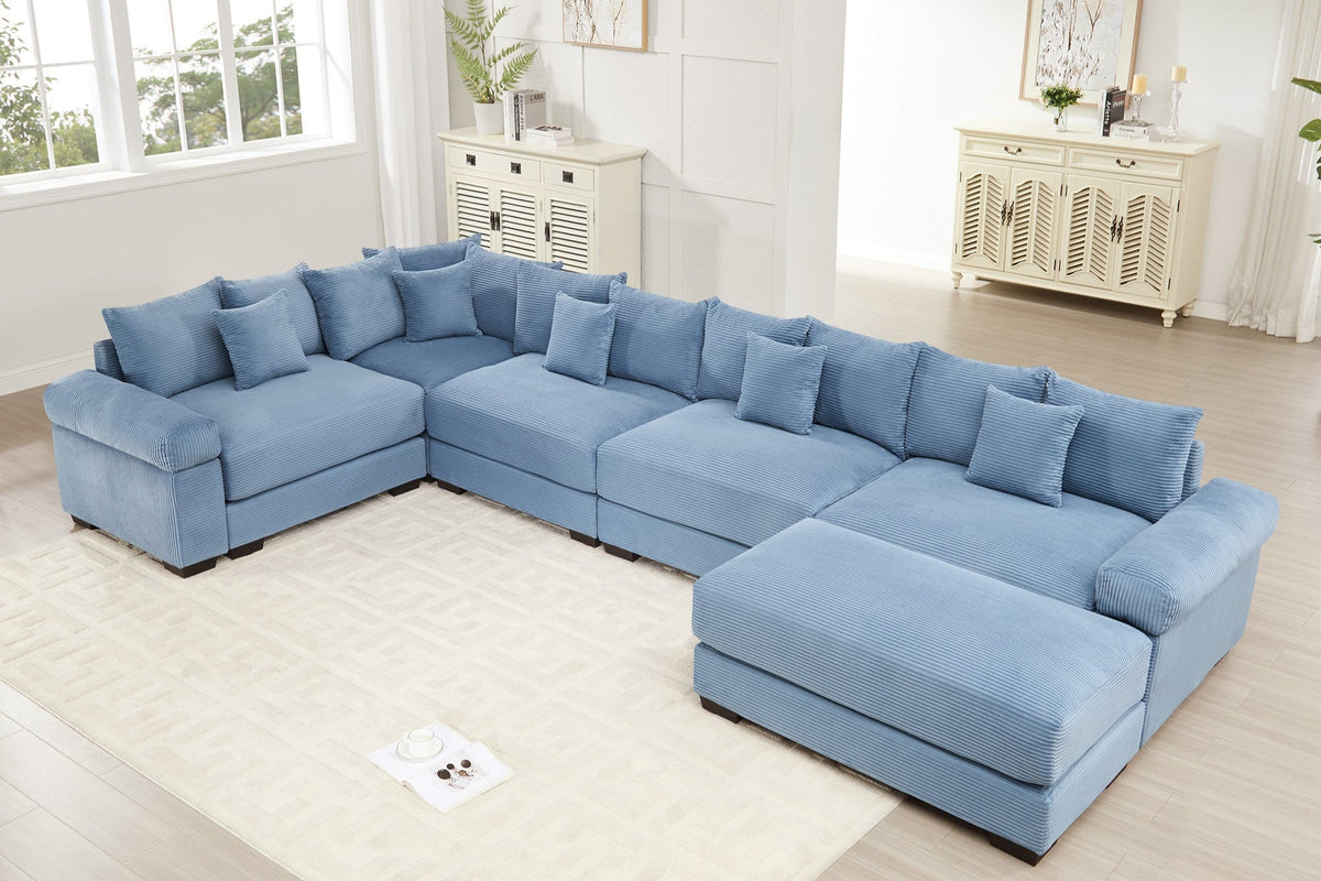 DESEO 233&quot; Sectional Sofa with Ottoman