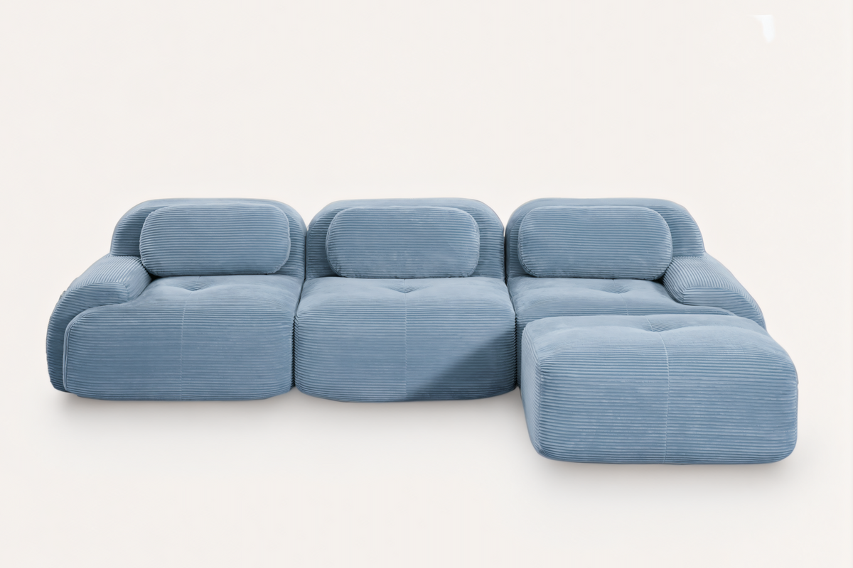 MIA 117&#39;&#39; 3-Seater Sofa with 1 Ottoman