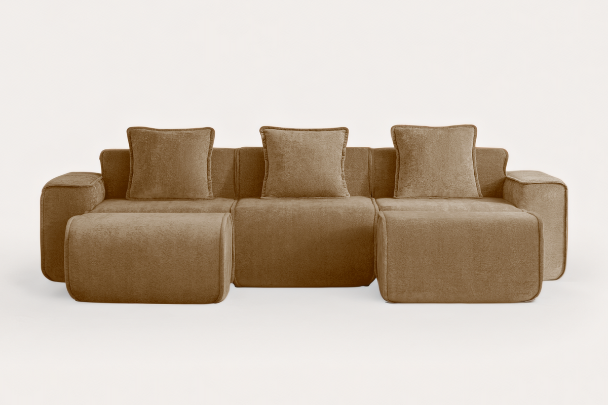 HARRISON 108" 3-Seater Sofa with 2 Ottomans