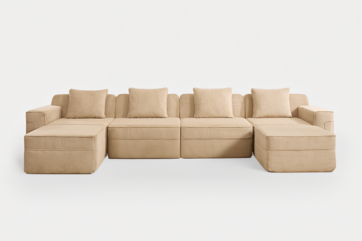 MARTHA 153" 4-Seater Sofa with 2 Ottomans