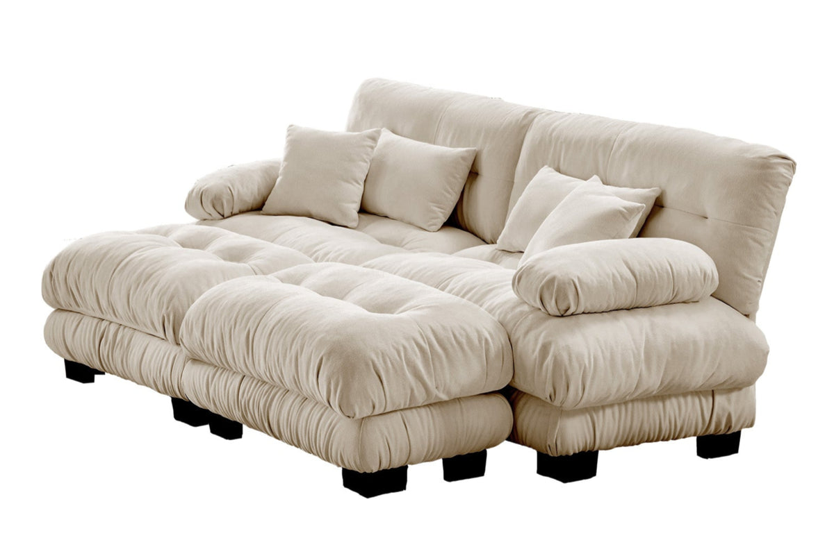 CLOUDIES 94&quot; Loveseat with 2 Ottomans