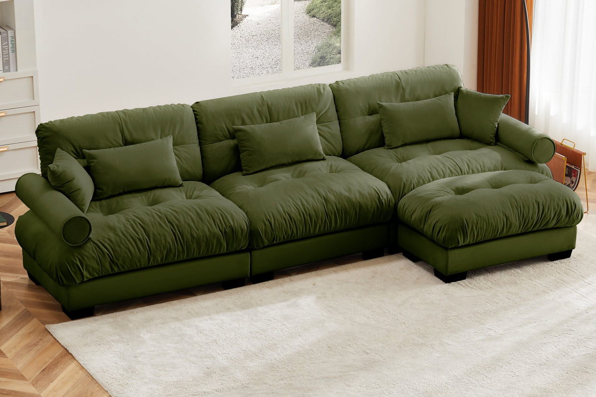 CLOUDIES 134&quot; 3 Seater Sofa with 1 Ottoman