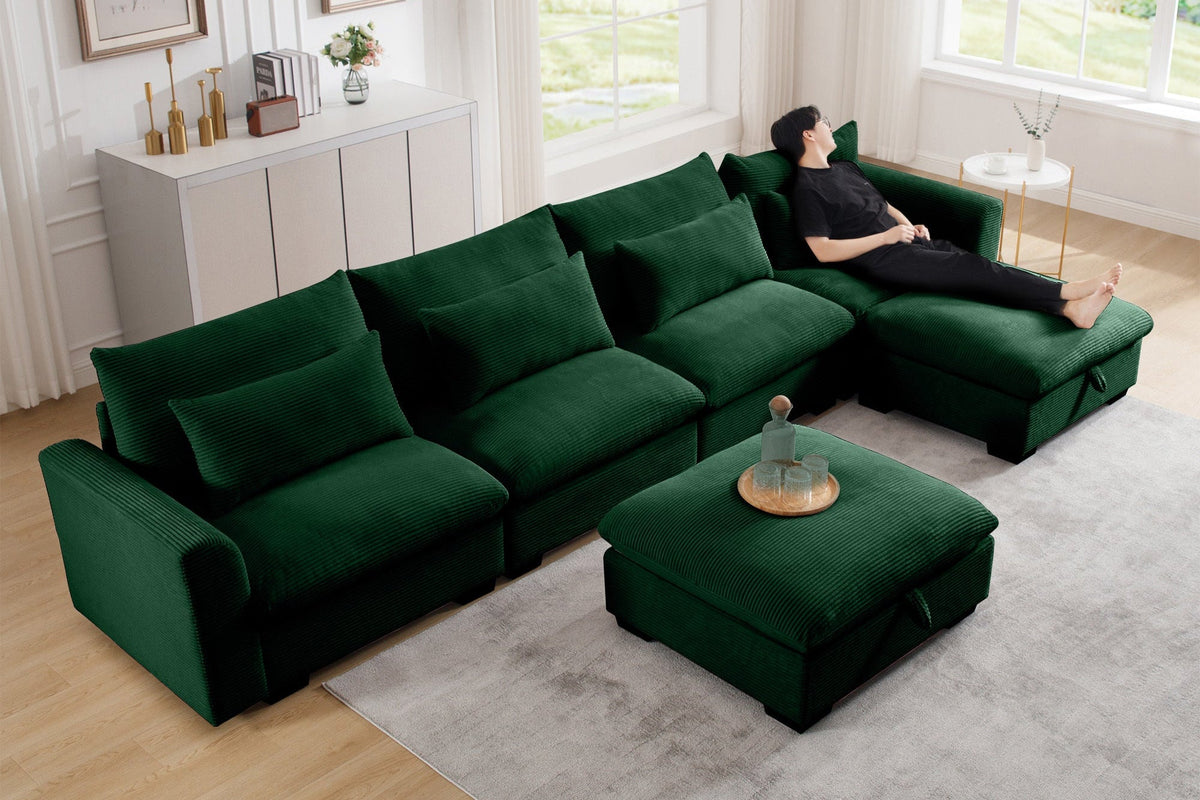 HARMONY 157&quot; 4-Seater Sofa with 2 Ottomans