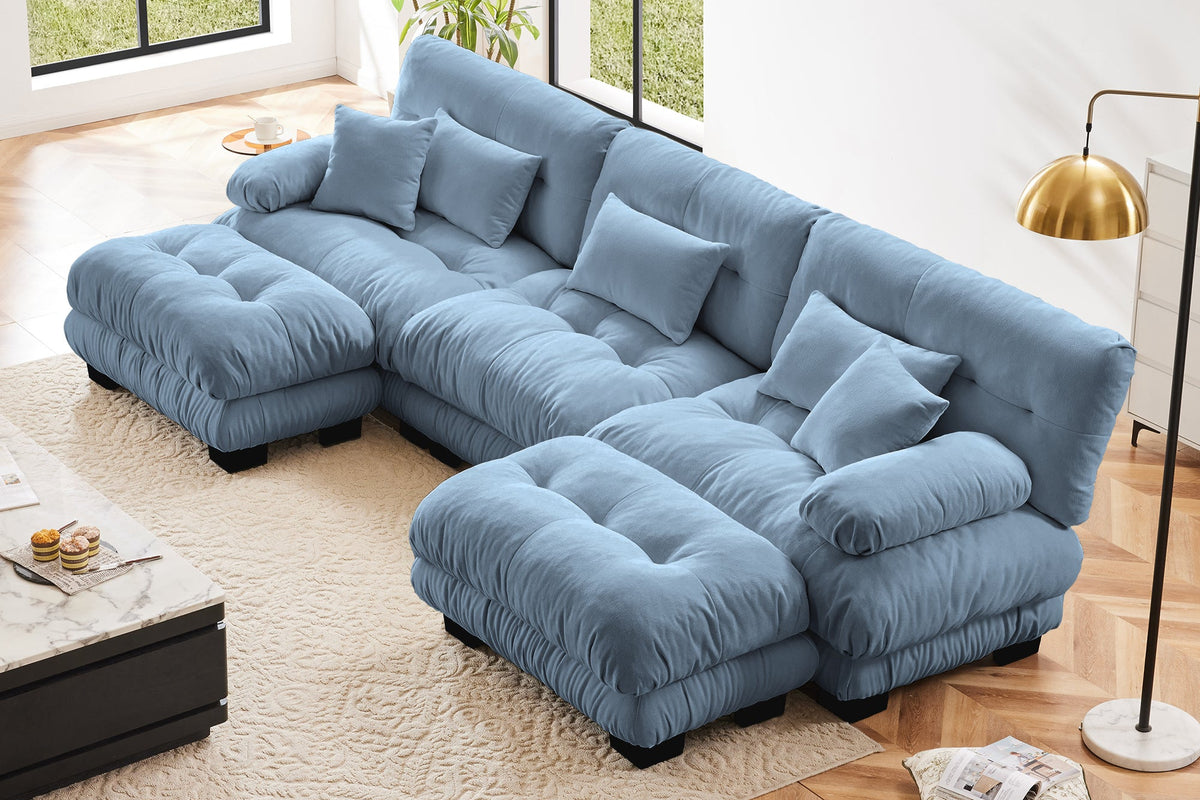CLOUDIES 134&quot; Sofa 3 Seater with 2 Ottoman
