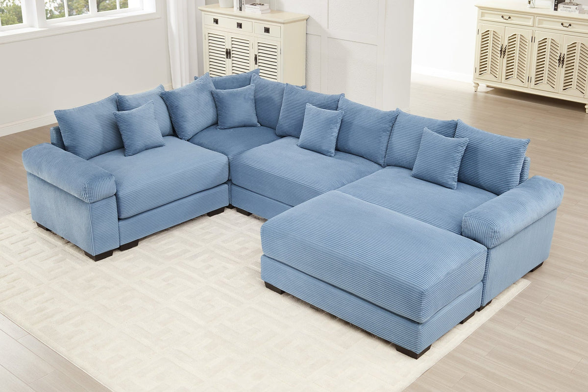 DESEO 196&quot; Sectional Sofa with Ottoman