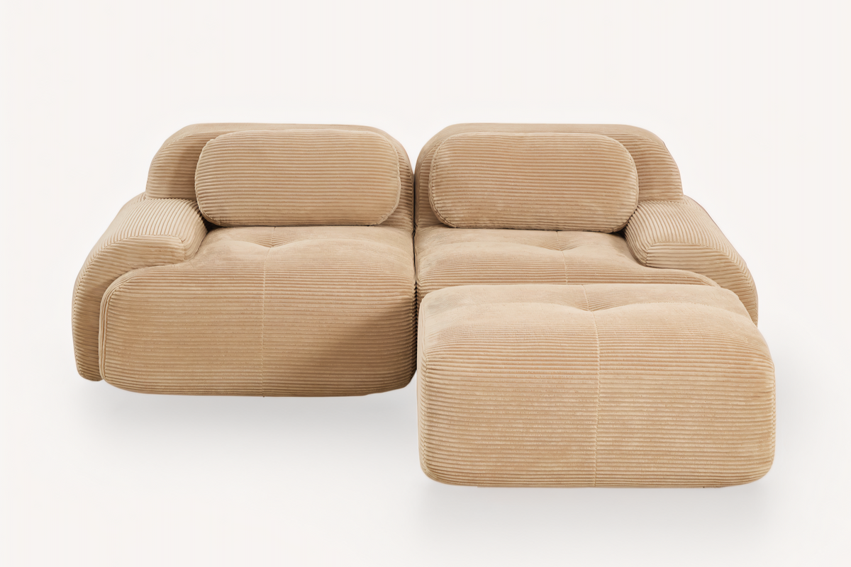 MIA 82&#39;&#39; Loveseat with 1 Ottoman