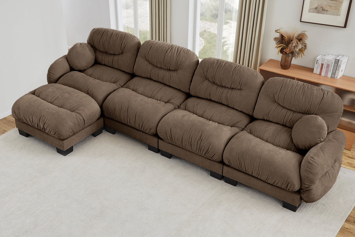 FLORA 150" 4-Seater Sofa With 1 Ottoman