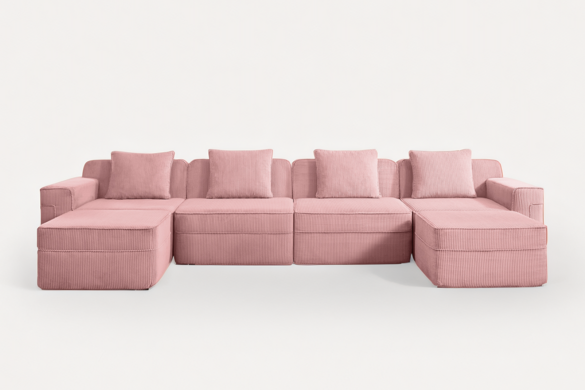 MARTHA 153" 4-Seater Sofa with 2 Ottomans
