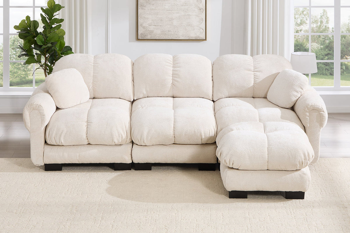 PRINCE 103" 3-Seater Sofa With 1 Ottoman