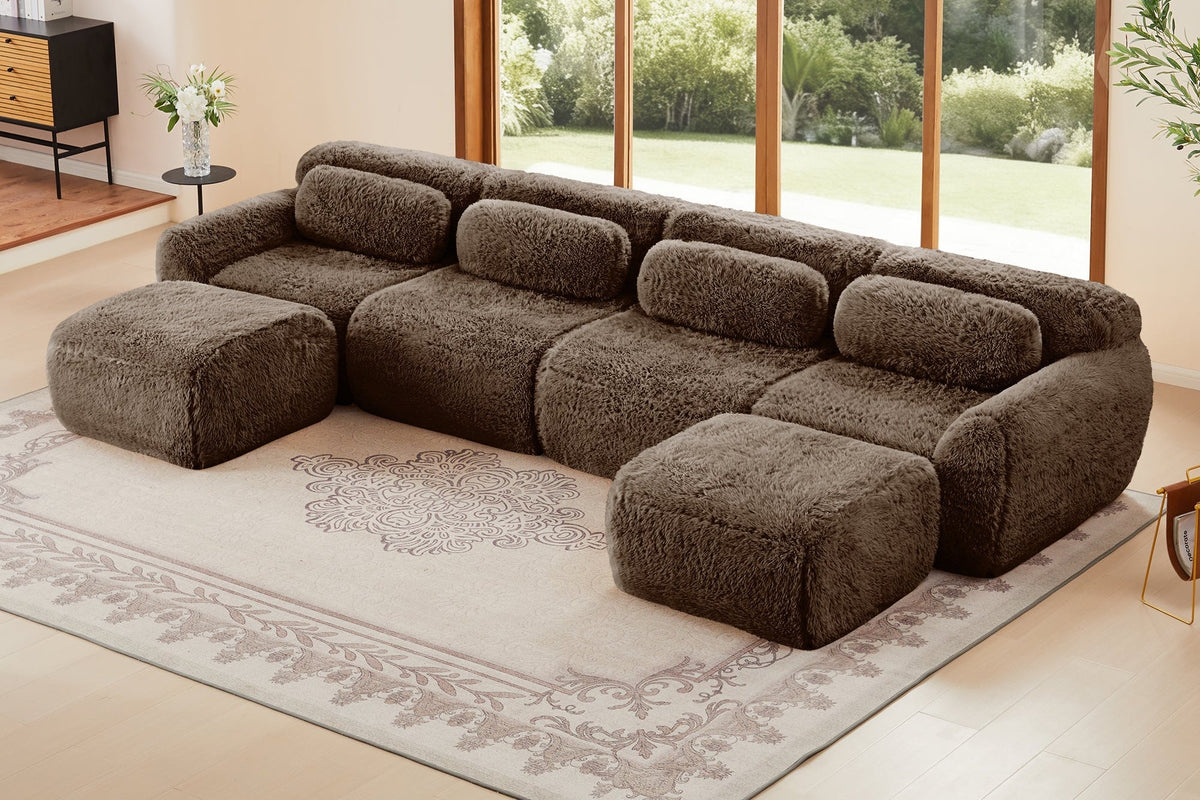 MELLOW 149" 4-Seater Sofa with 2 Ottomans