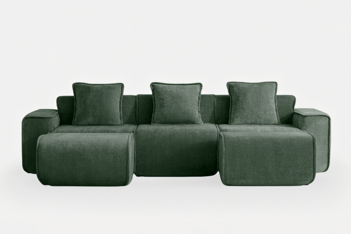 HARRISON 108" 3-Seater Sofa with 2 Ottomans