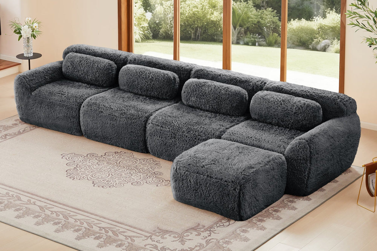 MELLOW 149" 4-Seater Sofa with 1 Ottoman