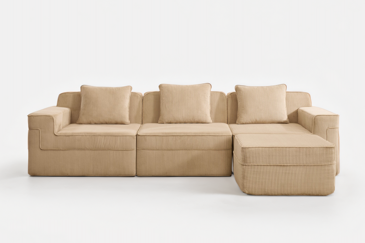 MARTHA 117" 3-Seater Sofa with 1 Ottoman