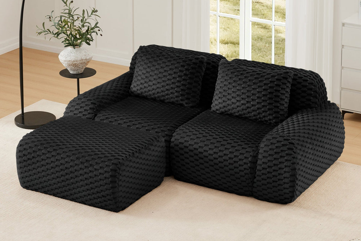 LAURENT 82" Loveseat with 1 Ottoman