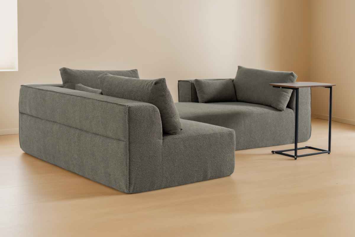 NOUVA 112&quot; Boucle Sectional + Complimentary Side Table