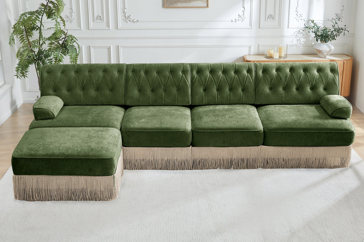 ELIZA 135" 4-Seater Sofa With 1 Ottoman