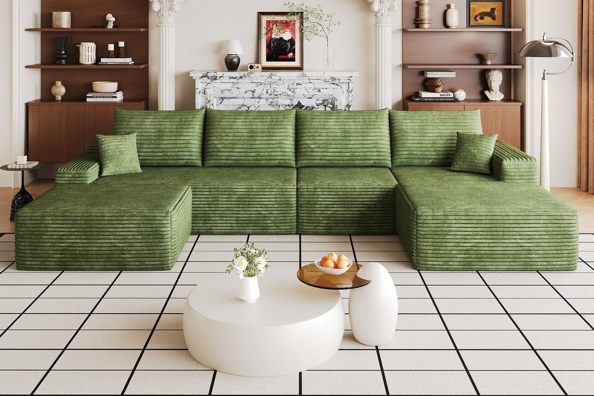 ORVITEX 135" Right Chaise Sofa with 1 Ottoman