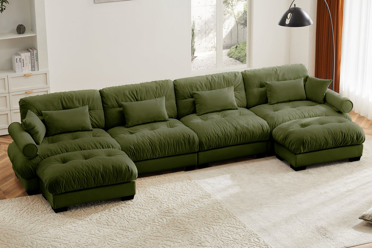 CLOUDIES 173&quot; 4 Seater Sofa with 2 Ottomans