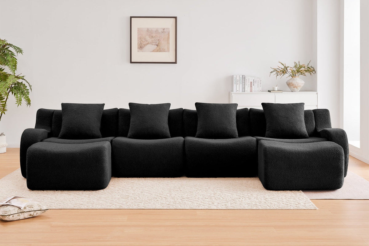 ROMA 148" 4-Seater Sofa with 2 Ottomans