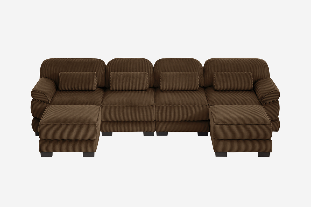 MASON 132" 4-Seater Sofa with 2 Ottomans